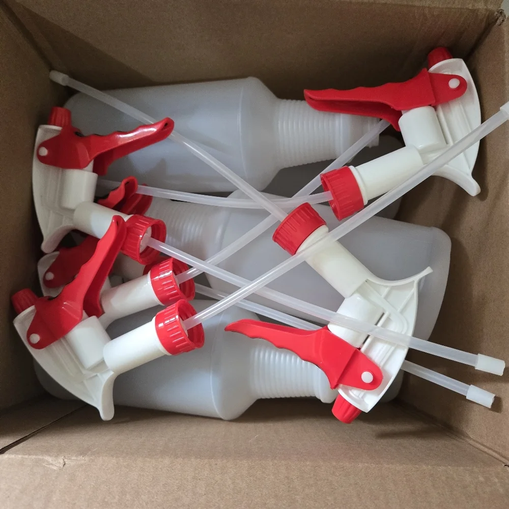 Set of 6 Red and White Spray Bottles
